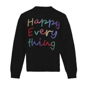 Women's Happy Everything Tinsel Sweater- Black