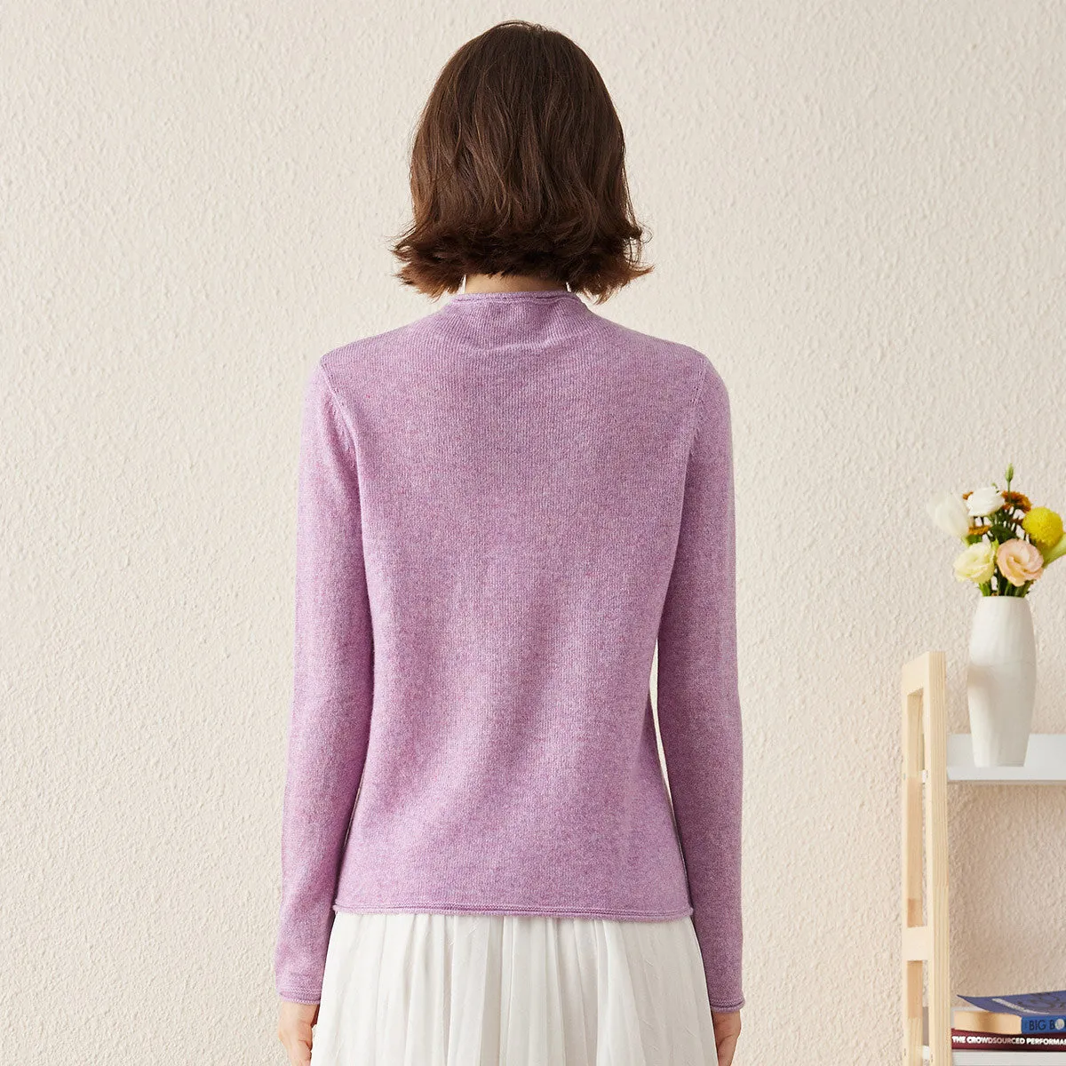 100% Cashmere Round Neck Lightweight Knit sweater