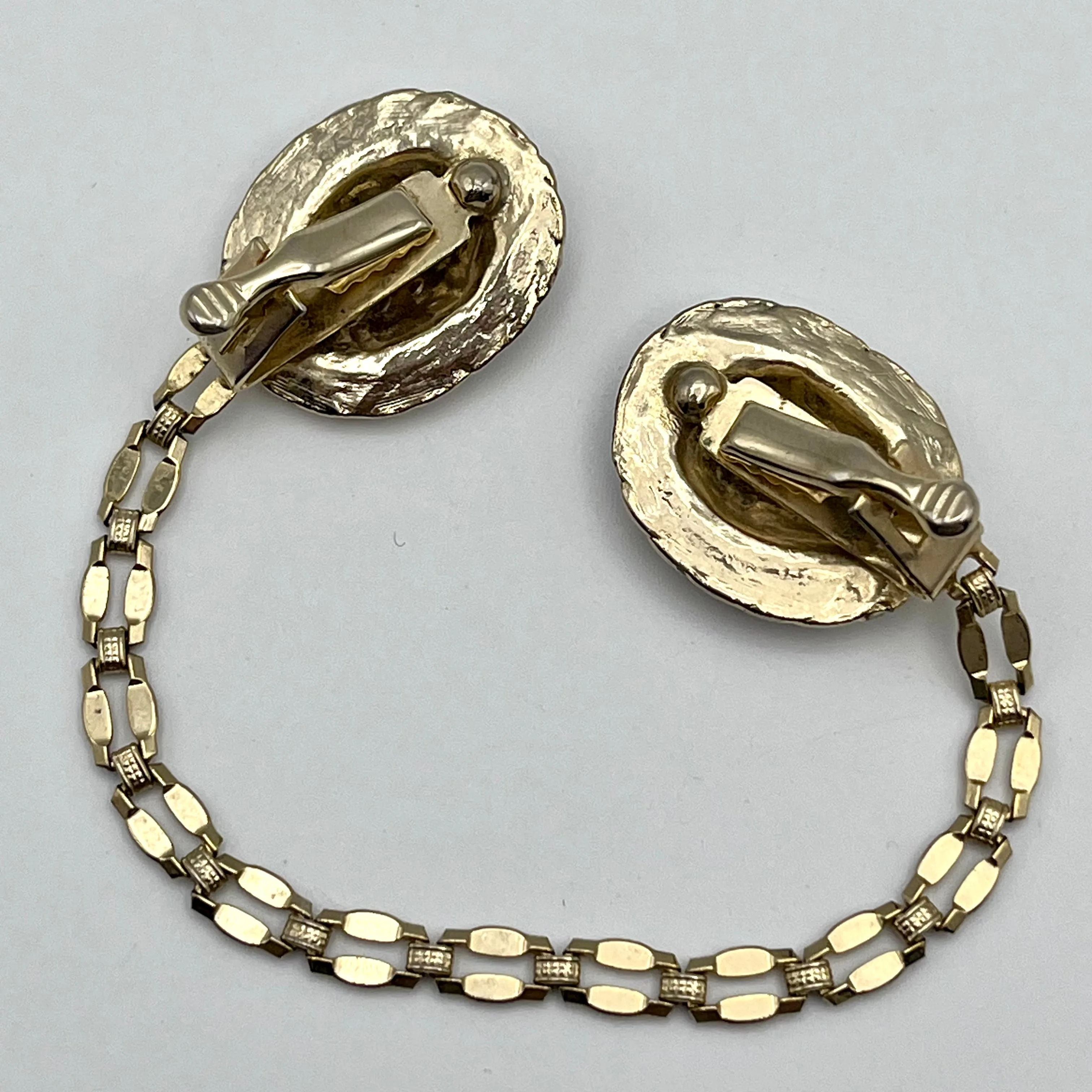 1950s Gold-tone Metal Sweater Guard