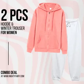 2 Pcs Premium Zipper Hoodie & Trouser Combo (1053)