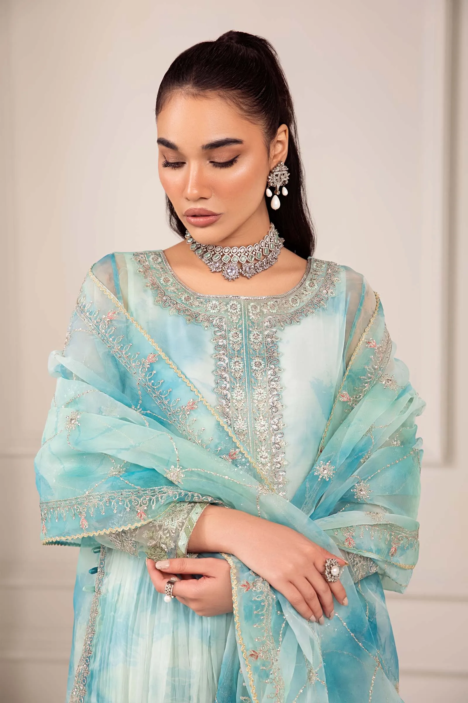 3 Piece Embroidered Organza Suit | SF-EF24-20