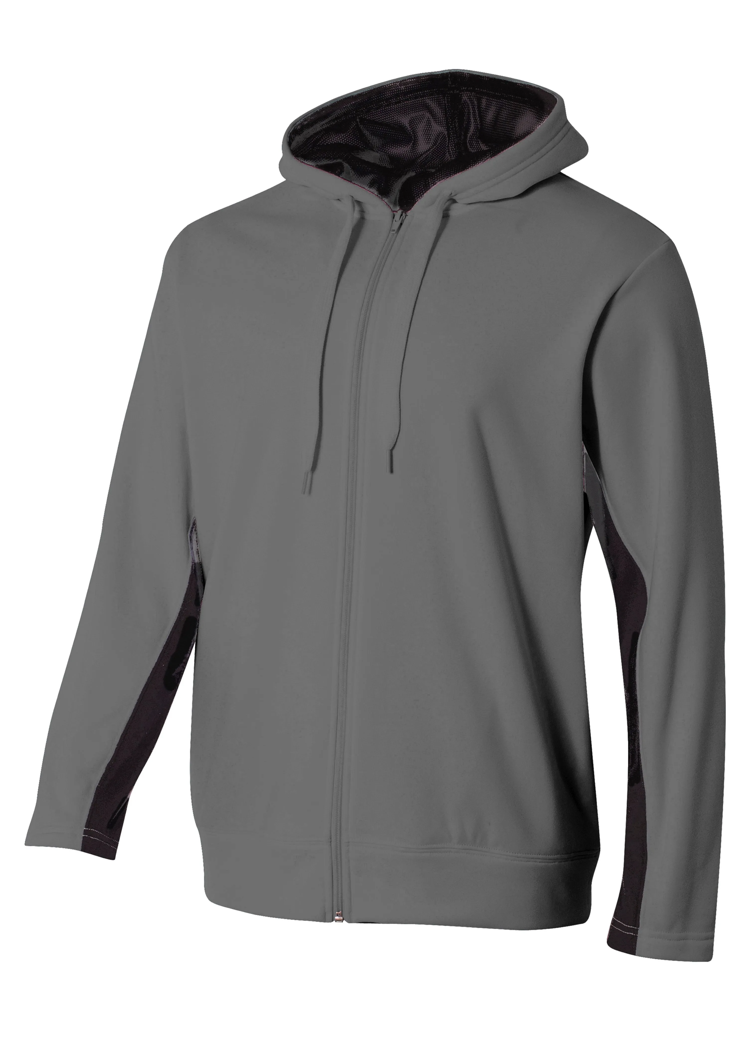 A4 Mens Full Zip Color Block Fleece Hoodie