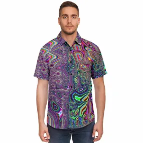 ACID DRIP Short Sleeve Button Down Shirt - HUBERT SOLCZYNSKI