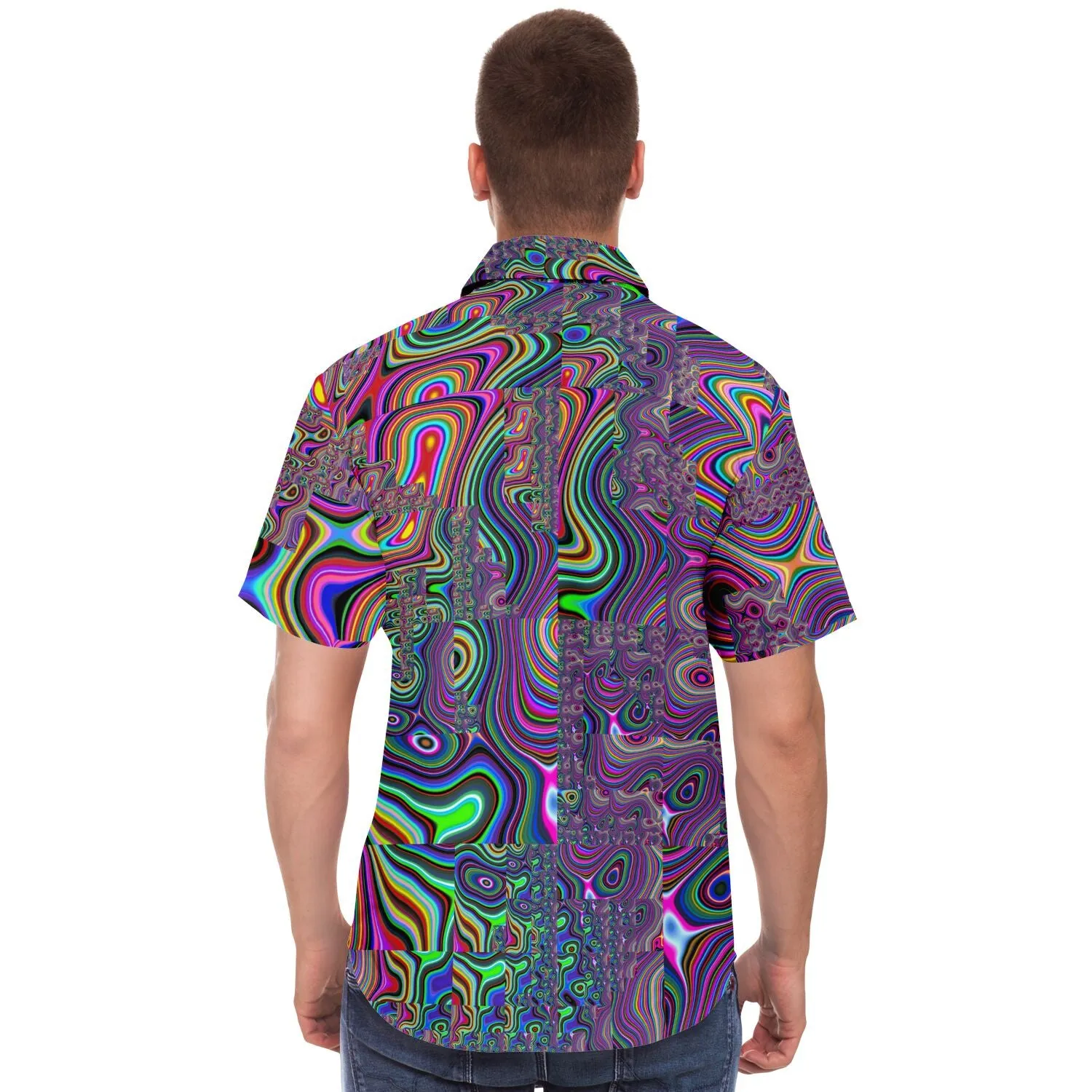 ACID DRIP Short Sleeve Button Down Shirt - HUBERT SOLCZYNSKI