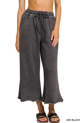 Acid Wash Fleece Palazzo Sweatpants w/ Pockets!! (13 Options)