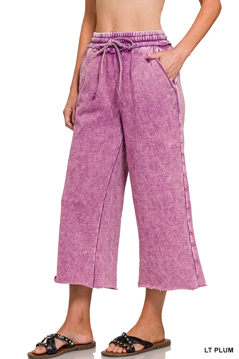 Acid Wash Fleece Palazzo Sweatpants w/ Pockets!! (13 Options)