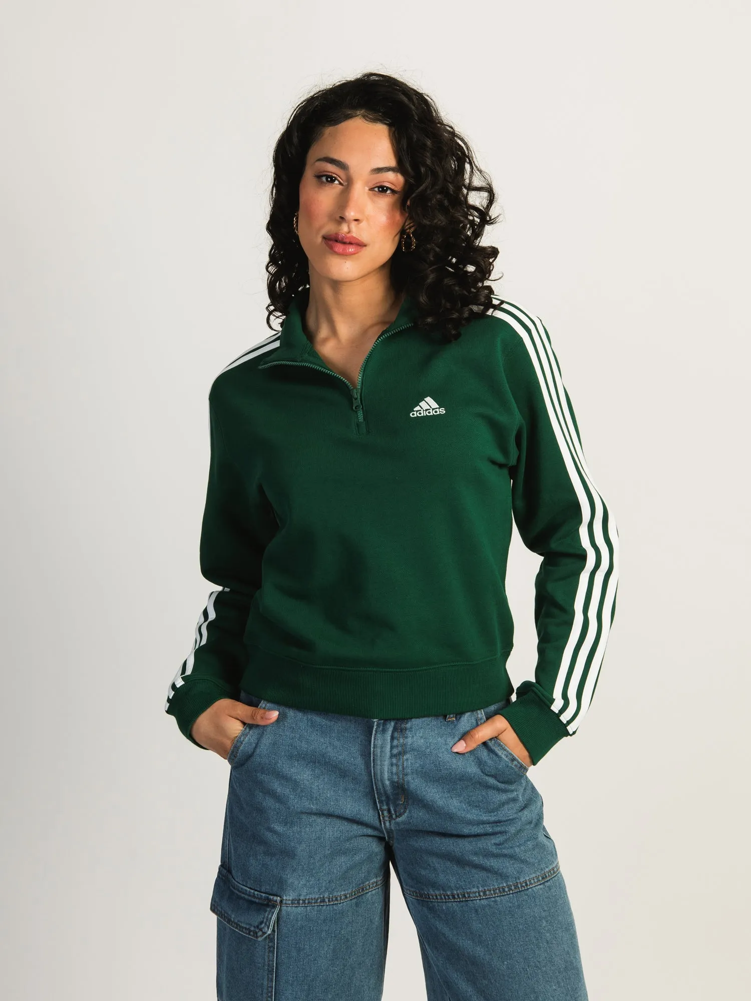 ADIDAS 3-STRIPES QUARTER ZIP SWEATER