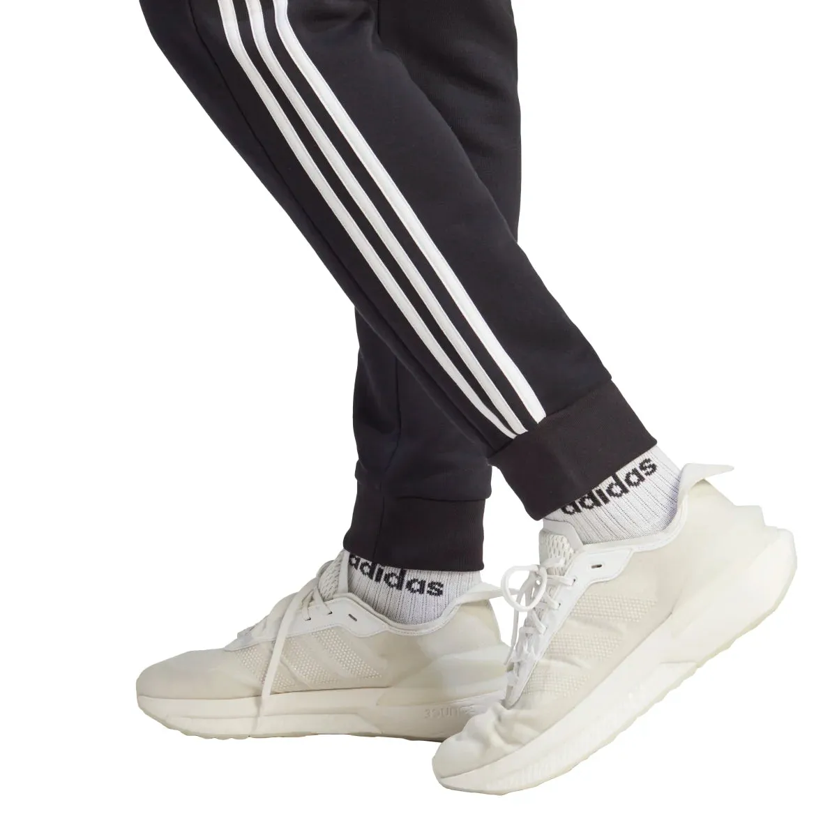 adidas Men's Essentials Tapered 3-Stripes Fleece Pants