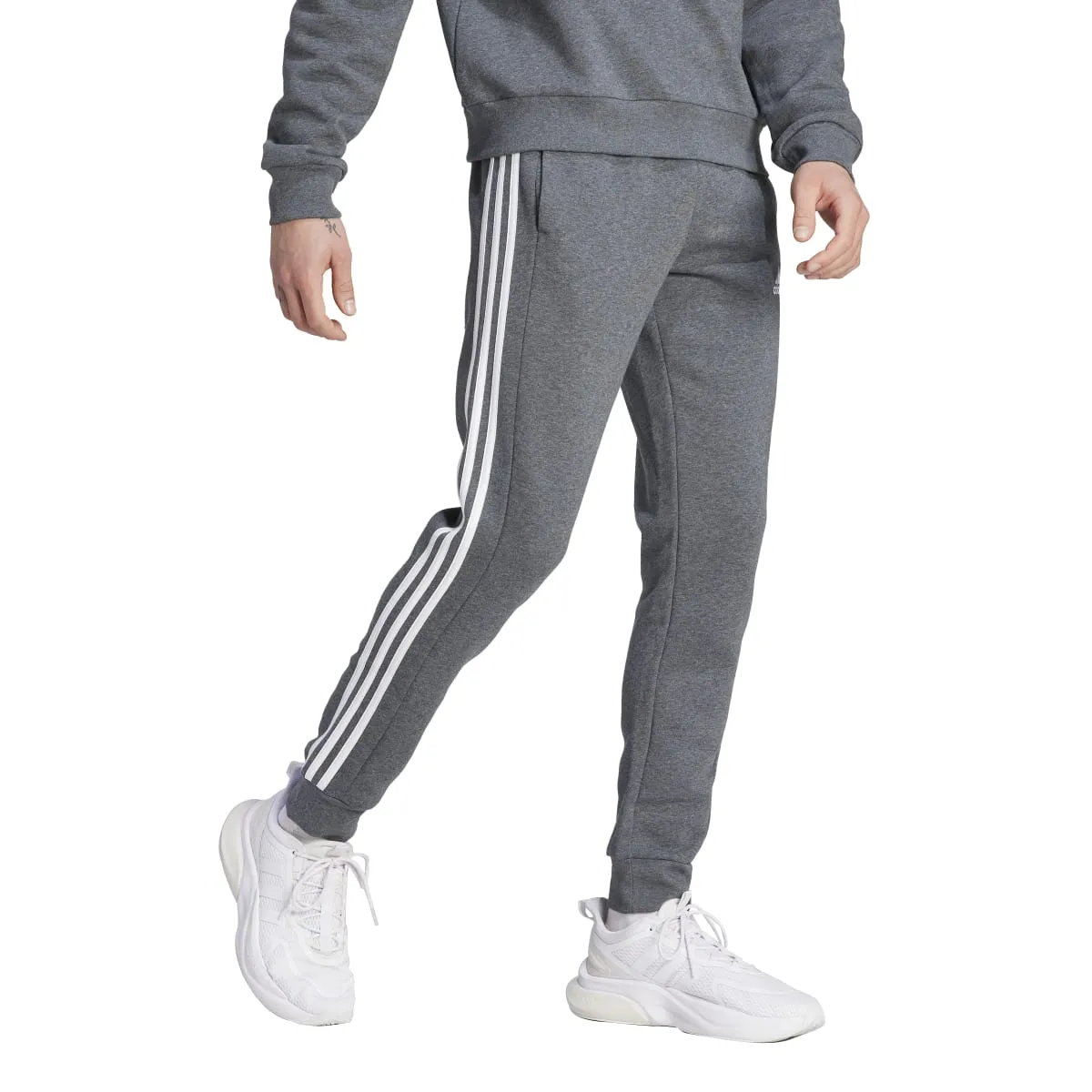 adidas Men's Essentials Tapered 3-Stripes Fleece Pants