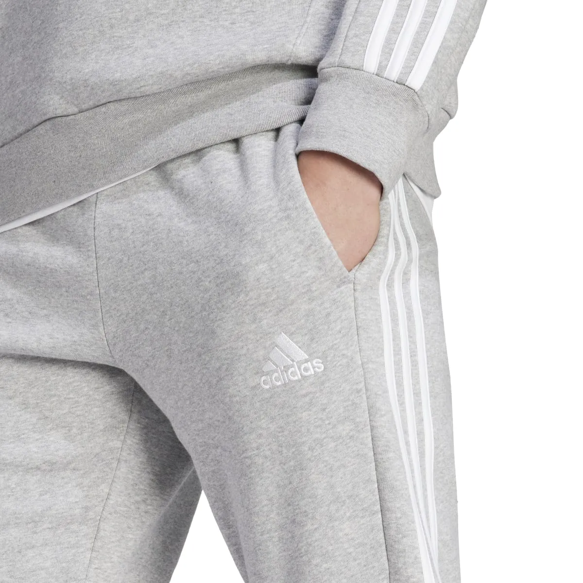 adidas Men's Essentials Tapered 3-Stripes Fleece Pants