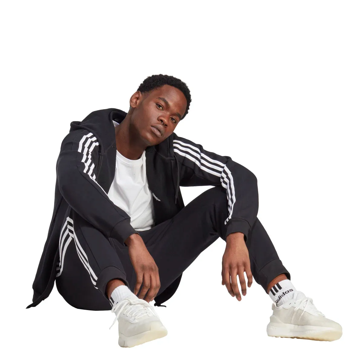 adidas Men's Essentials Tapered 3-Stripes Fleece Pants