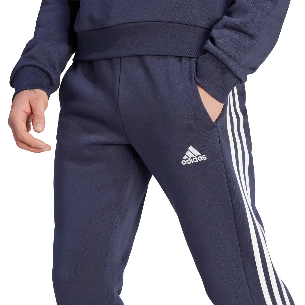 adidas Men's Essentials Tapered 3-Stripes Fleece Pants