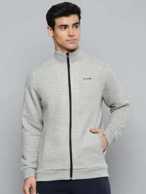 Alcis Men Grey Melange Solid Cotton Jacket