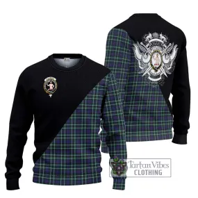 Allardice Tartan Ugly Sweater with Family Crest and Military Logo Style