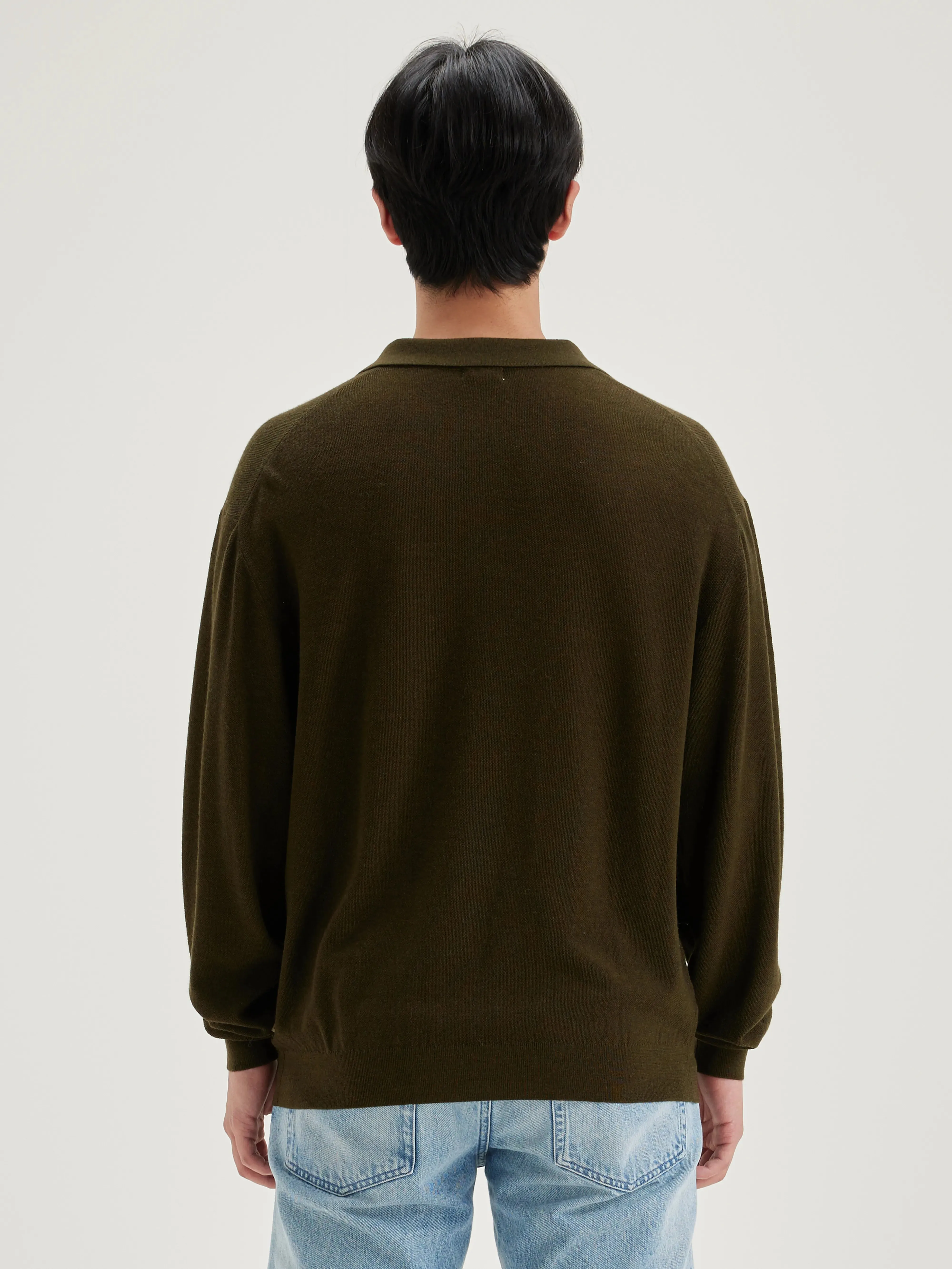 Alot polo-style sweater (242 / M / OLIVE)