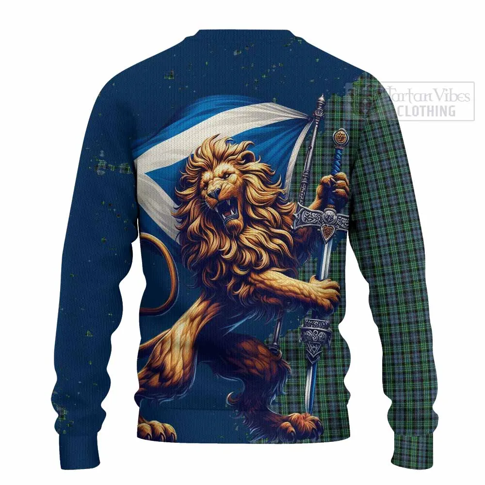 Arbuthnot Tartan Family Crest Knitted Sweater with Scottish Majestic Lion