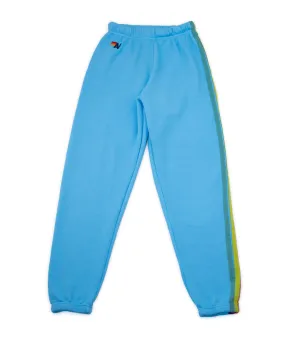 Aviator Nation Women 5 Stripe Sweatpants Sky/Rainbow