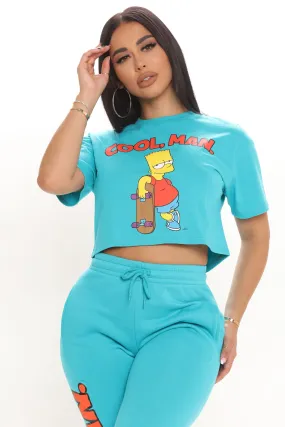 Aye Carumba Bart Simpson Crop Top - Blue