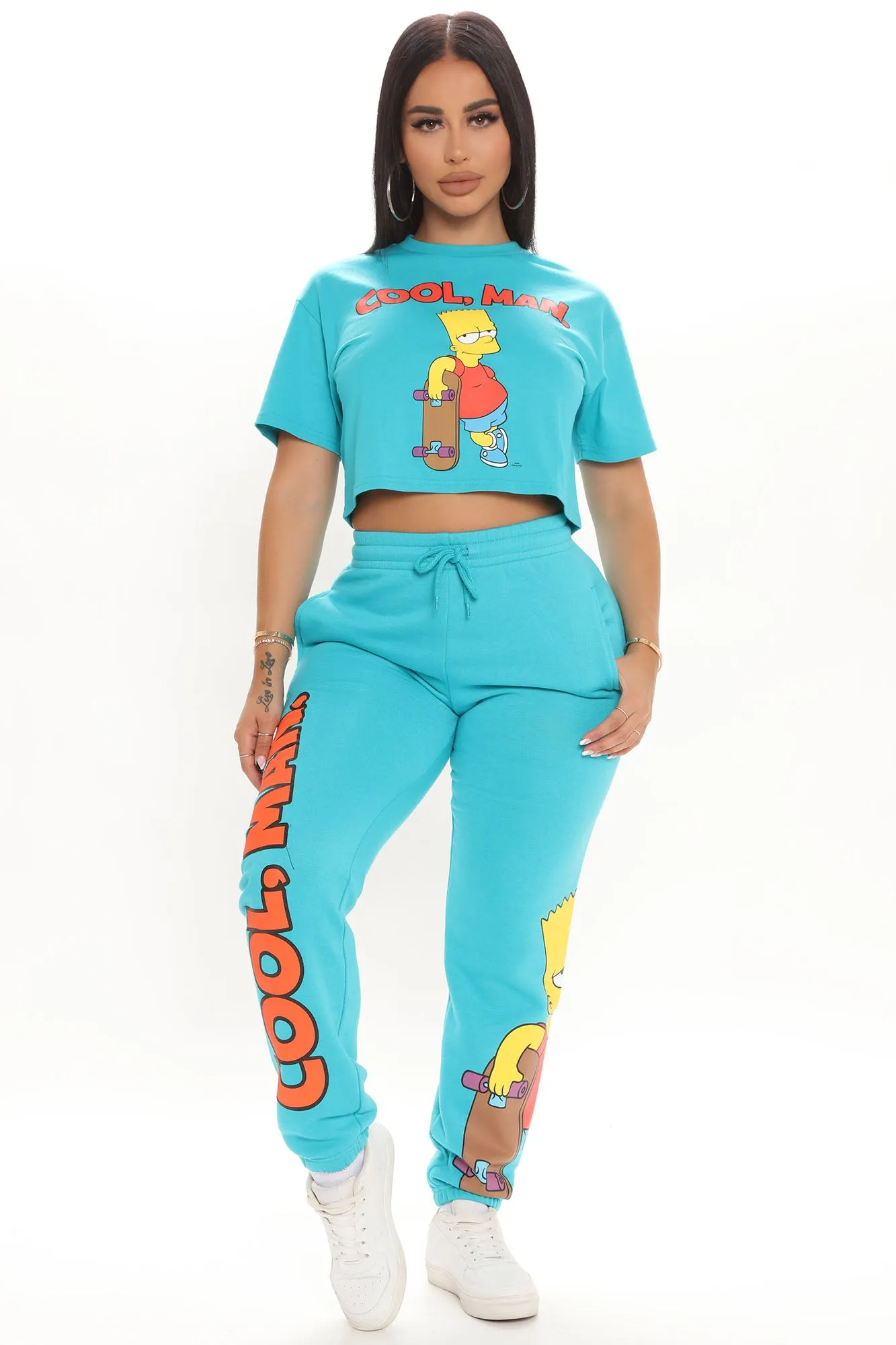 Aye Carumba Bart Simpson Crop Top - Blue