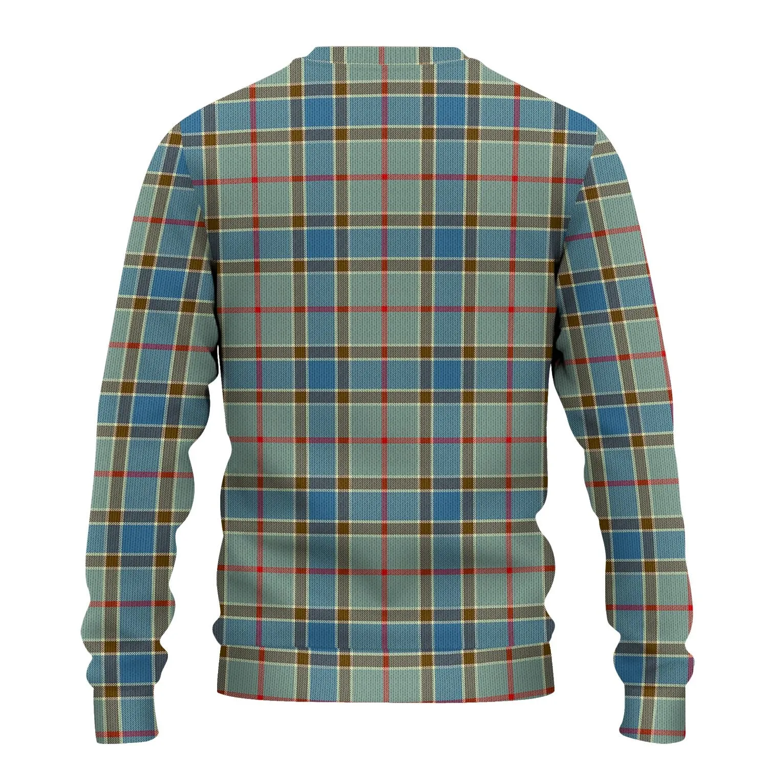 Balfour Blue Tartan Ugly Sweater with Family Crest