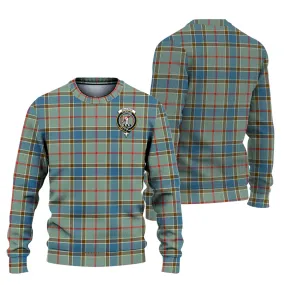 Balfour Blue Tartan Ugly Sweater with Family Crest