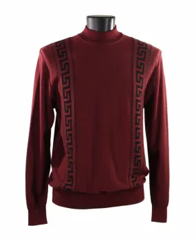 Bassiri L/S Mock Neck Sweater 636-Burgundy