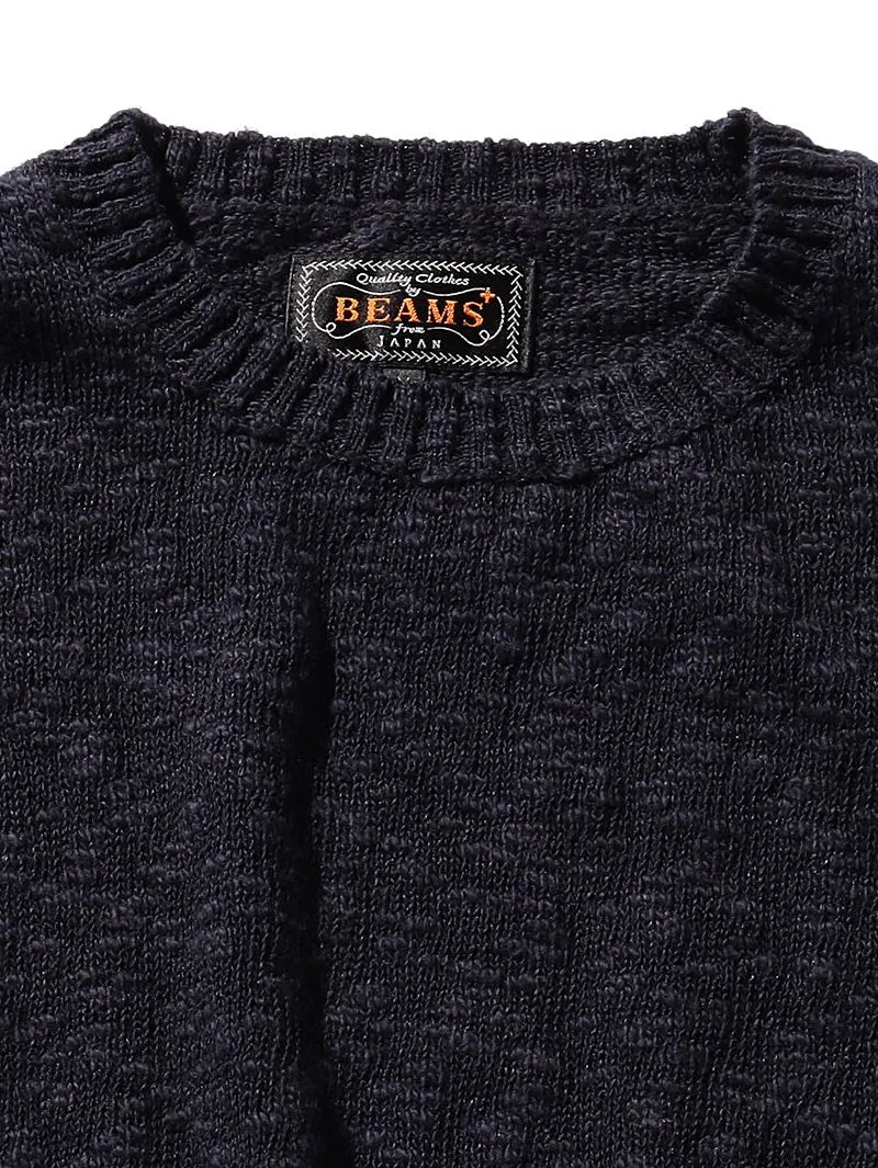 Beams Plus Crew Cotton Hemp 5G Navy Sweater