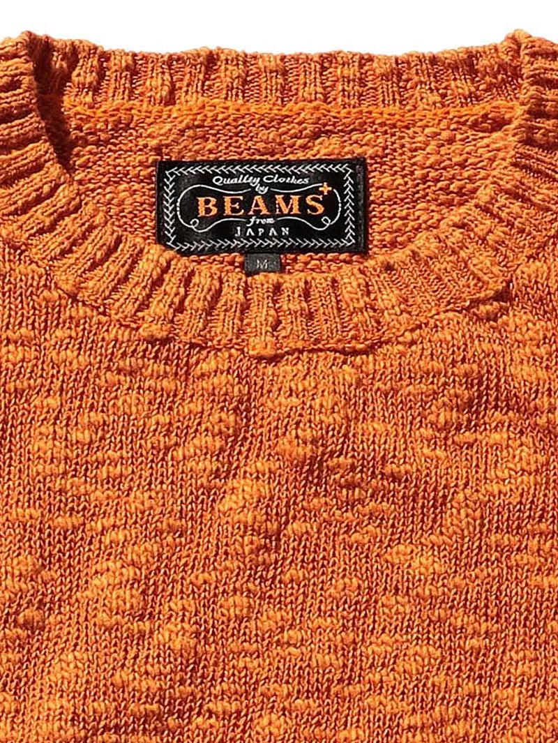 Beams Plus Crew Cotton Hemp 5G Orange Sweater