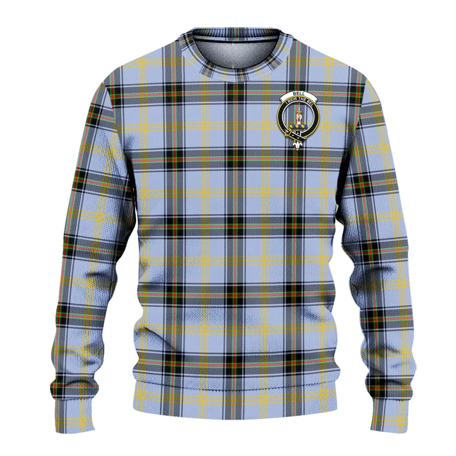 Bell Tartan Ugly Sweater with Family Crest