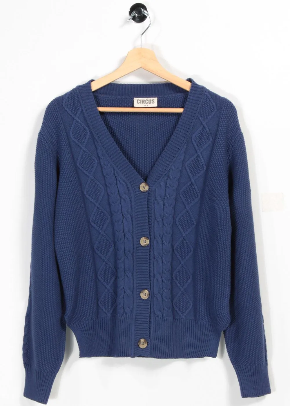 Blauw vest met knoopsluiting | Circus Clothing cardigan blue depth