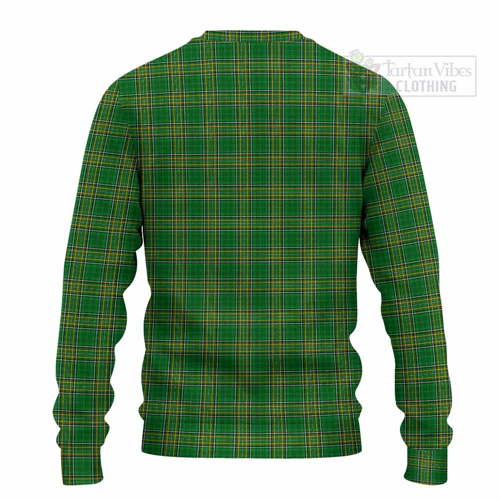 Blunden Irish Clan Tartan Knitted Sweater with Coat of Arms