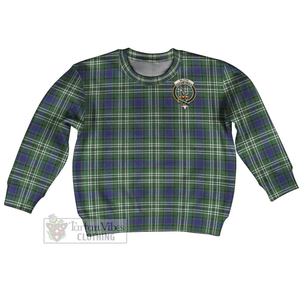 Blyth Tartan Kid Ugly Sweater with Family Crest