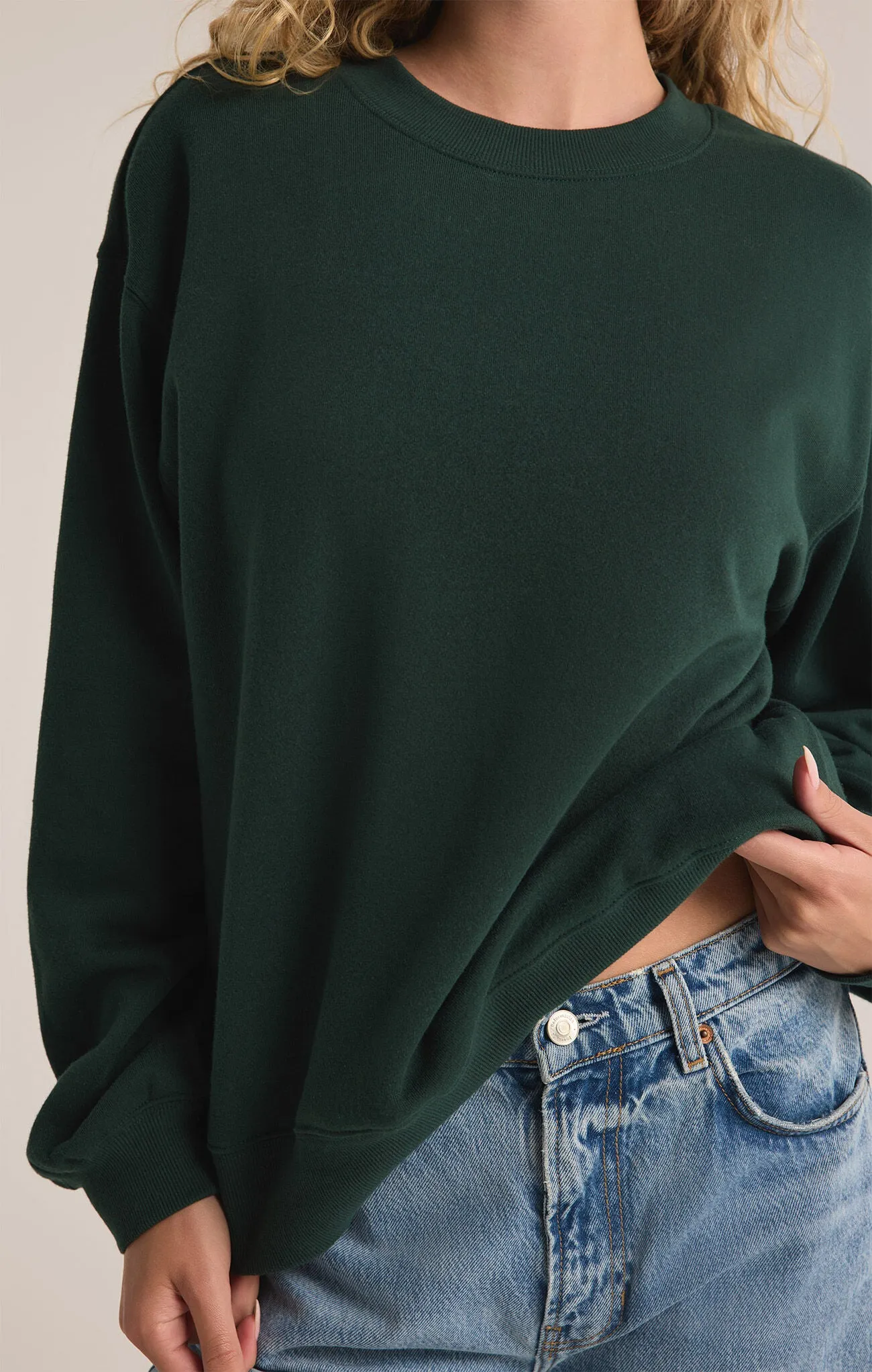 Boyfriend Sweatshirt - Cyprus Green