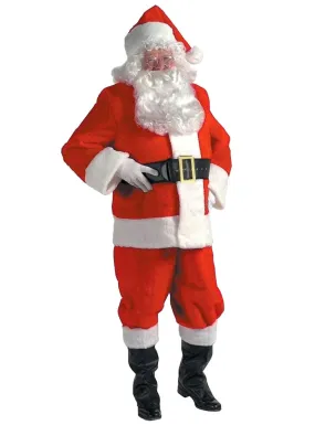 Bright Red Plush Supreme Deluxe Mens Santa Suit Costume