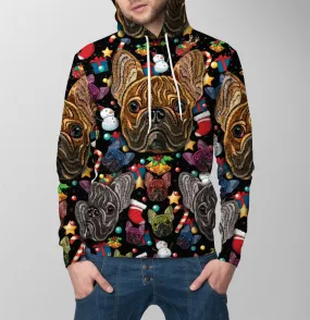 Bulldog Christmas Pattern All Over Print 3D Hoodie For Men And Women, Best Gift For Dog lovers, Best Outfit Christmas