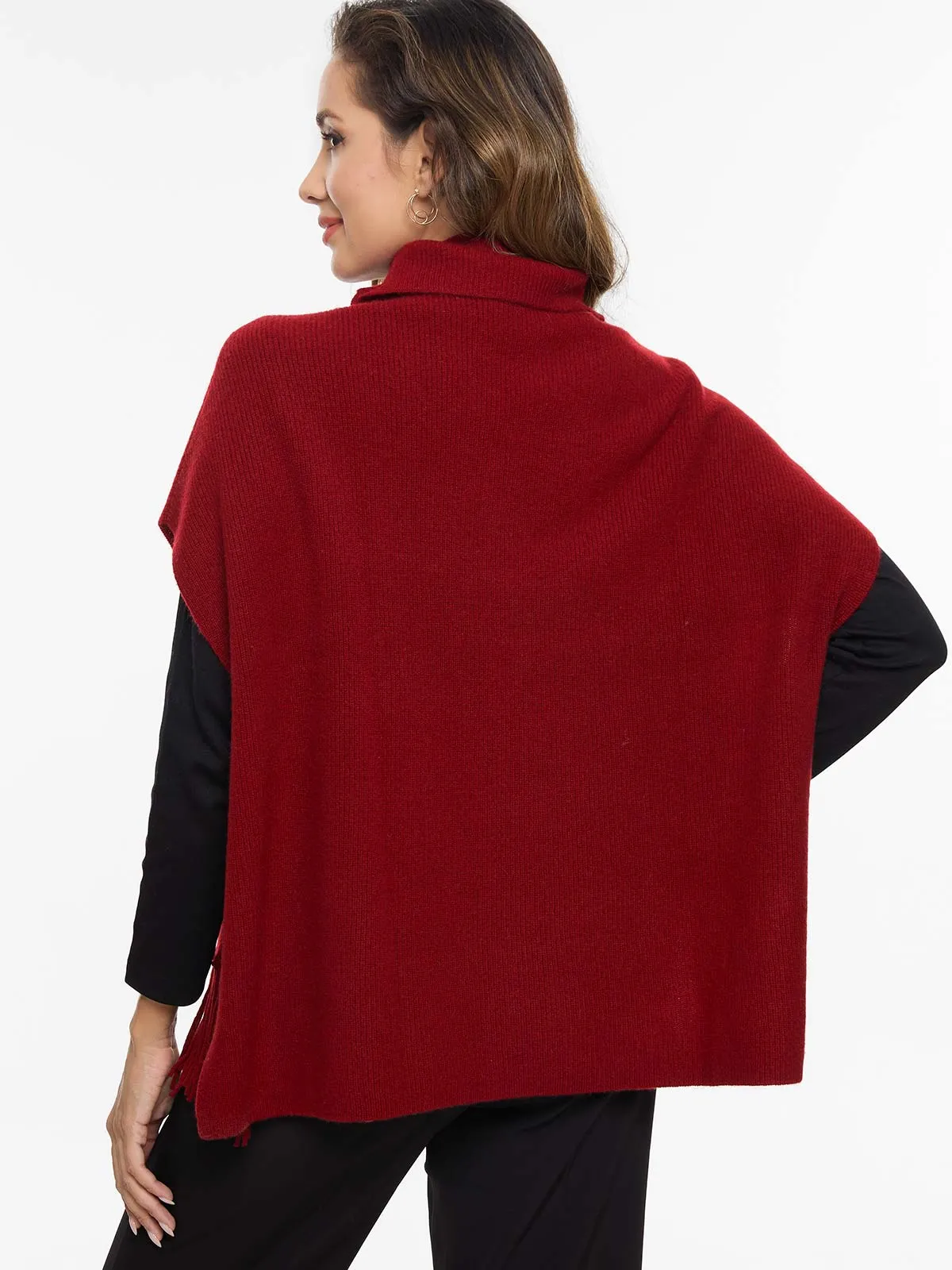 Burgundy Oversized Cashmere Vest