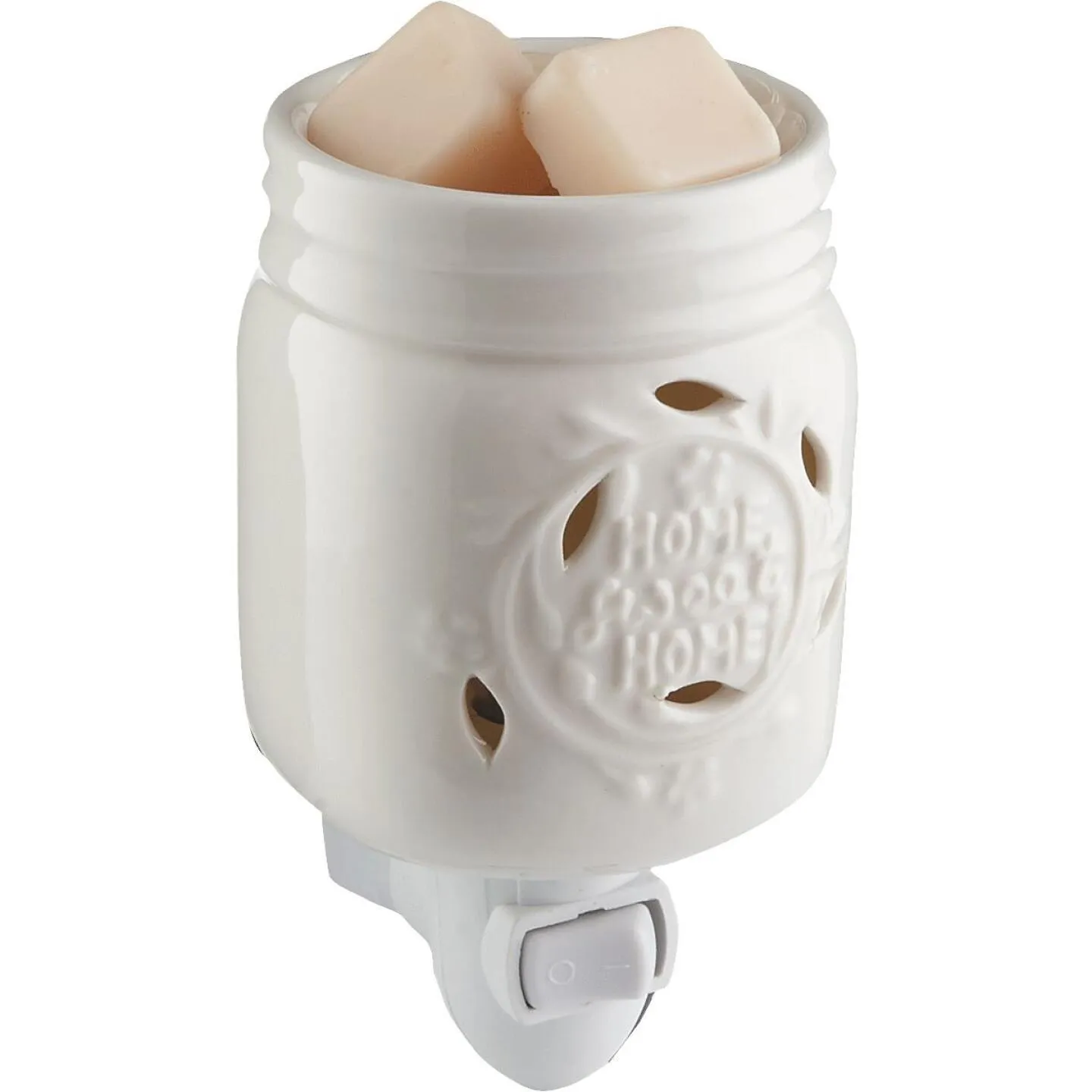 Candle Warmers Mason Jar White Ceramic Pluggable Fragrance Warmer