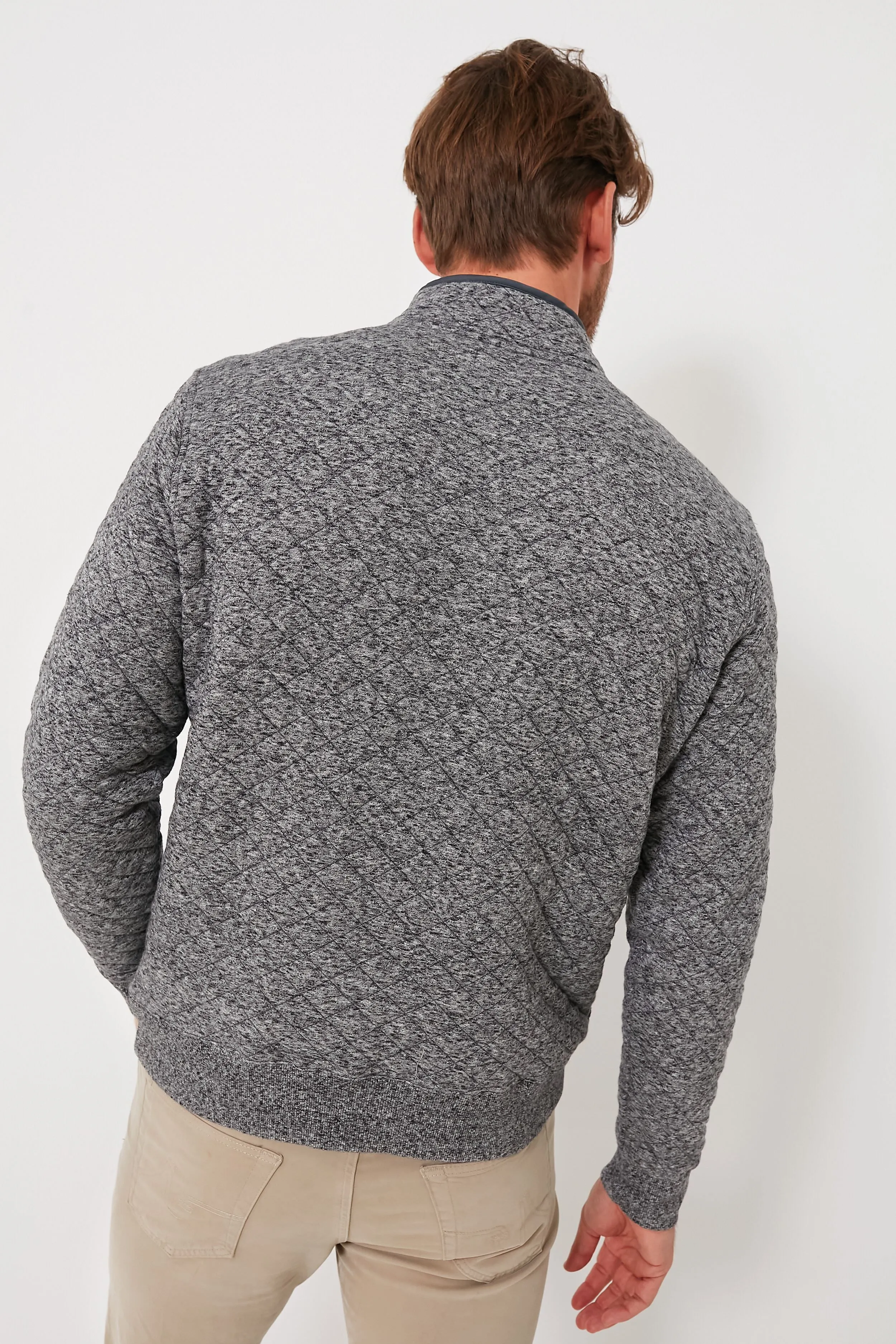 Carbon Melange Epic Quilted Fleece Pullover