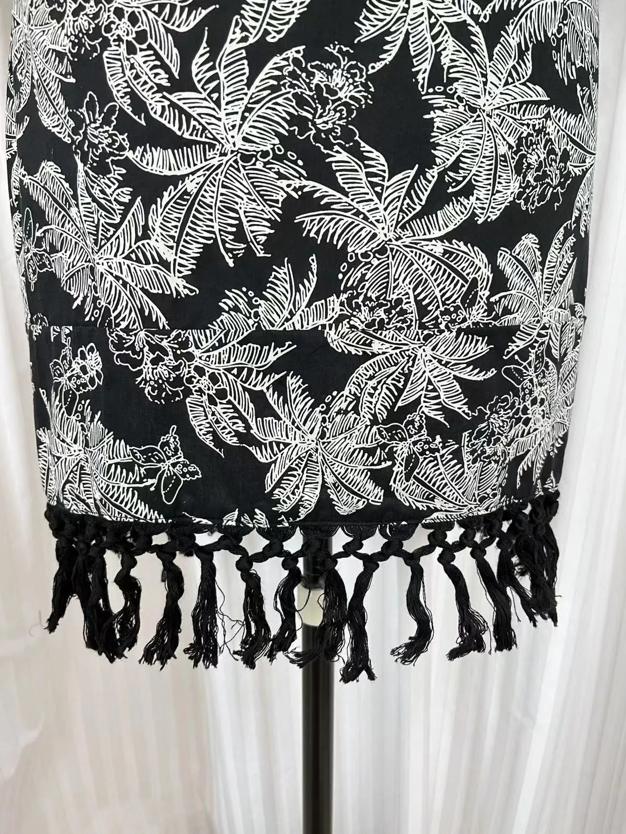 Cardigan Kimono Car2203 in cotton - Black printing