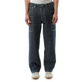 Cargo Weave Denim Pants in Blue