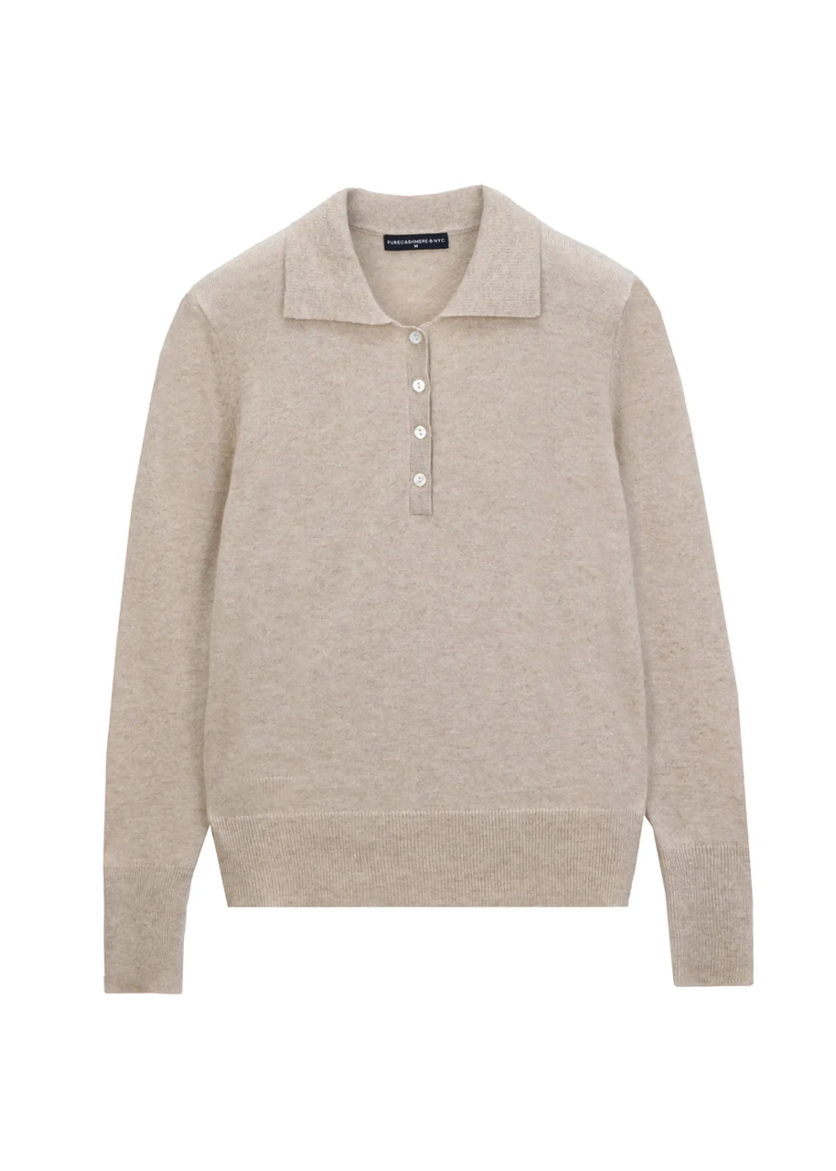 Cashmere classic polo sweater, camel