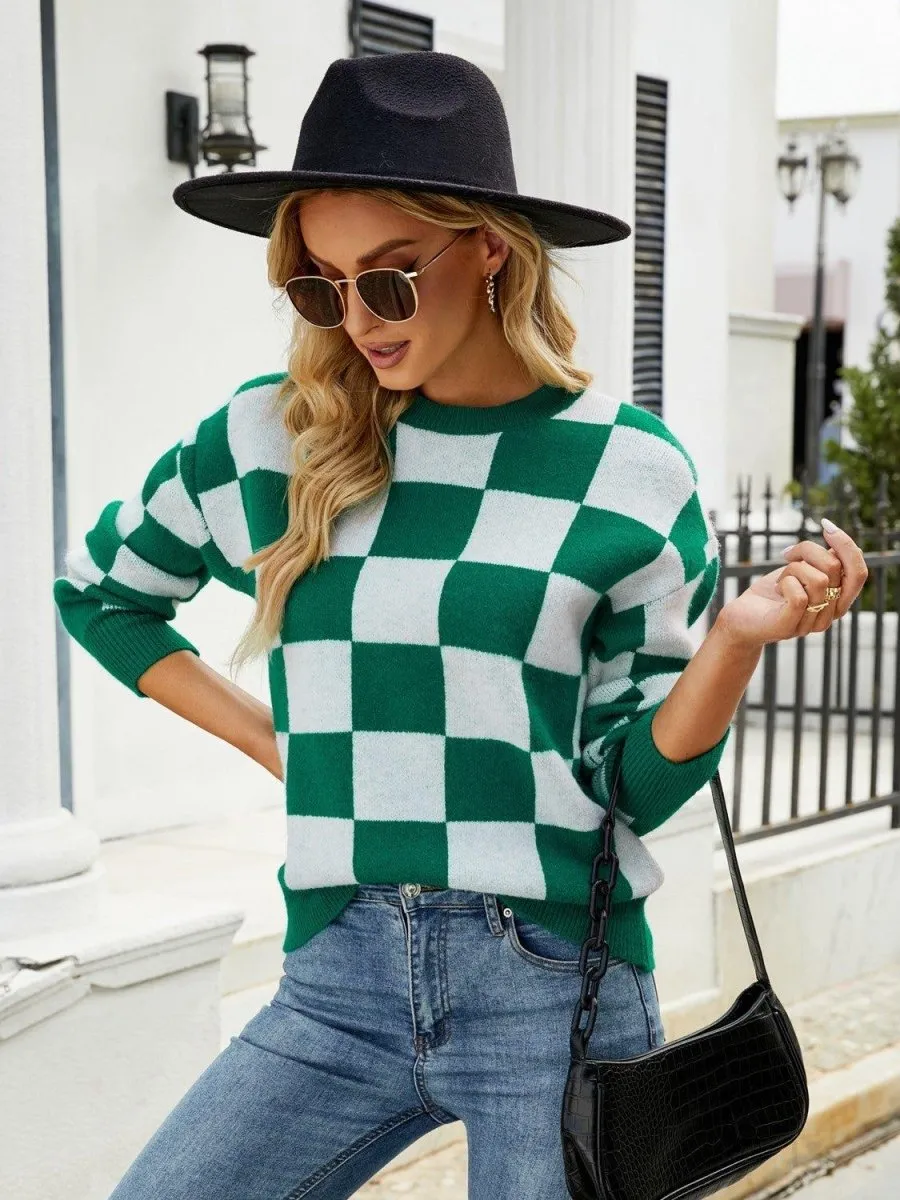 Checkered Green Sweater