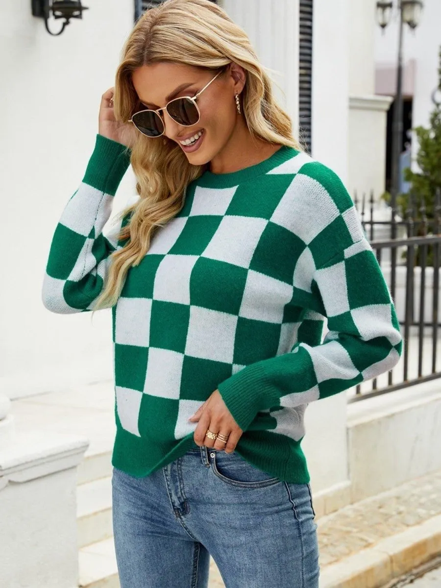 Checkered Green Sweater