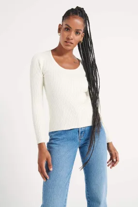 Classic Rib Sweater - White