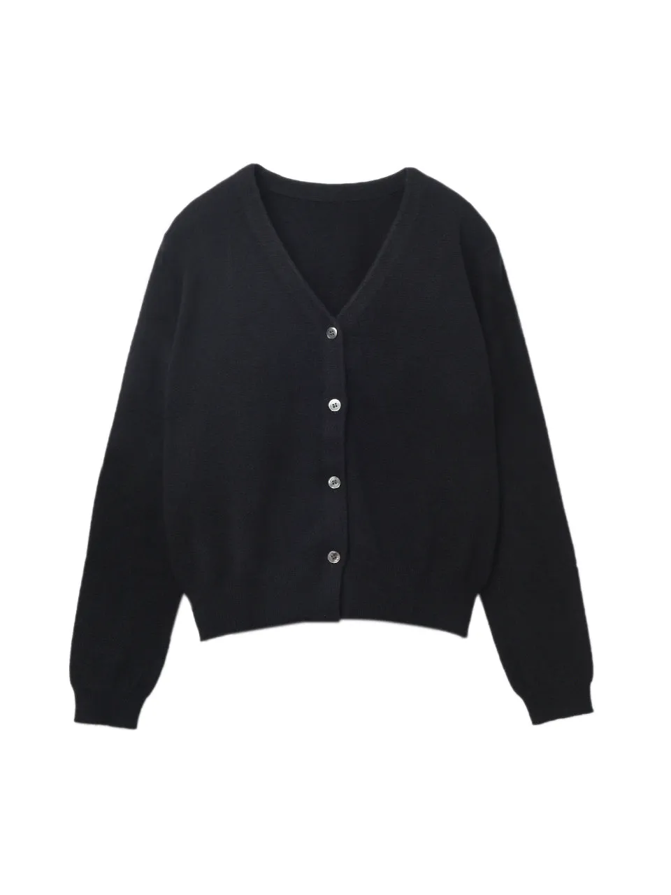 Classic V Neck Cardigan_Black