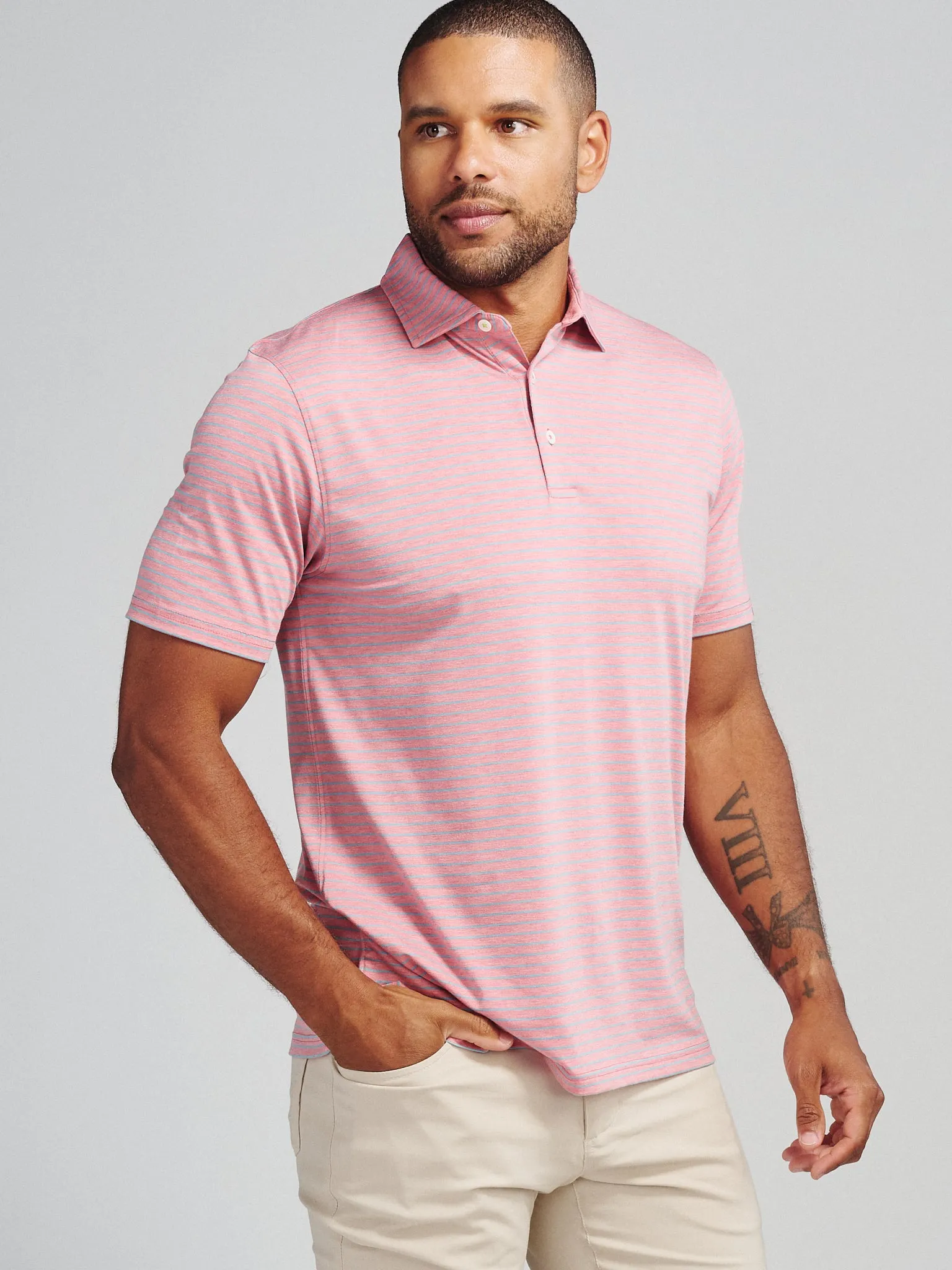 Cloud Lightweight Polo Brookline Stripe