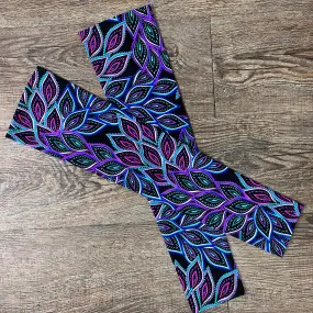 Compression Arm Sleeves in Peacock Print Spandex