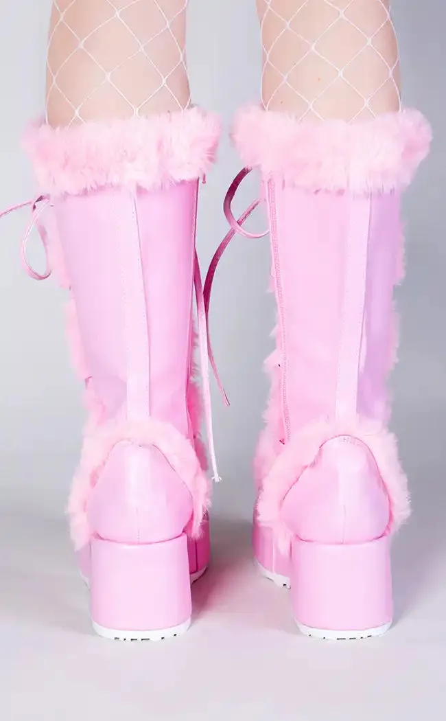 CUBBY-311 Baby Pink Vegan Suede Boots