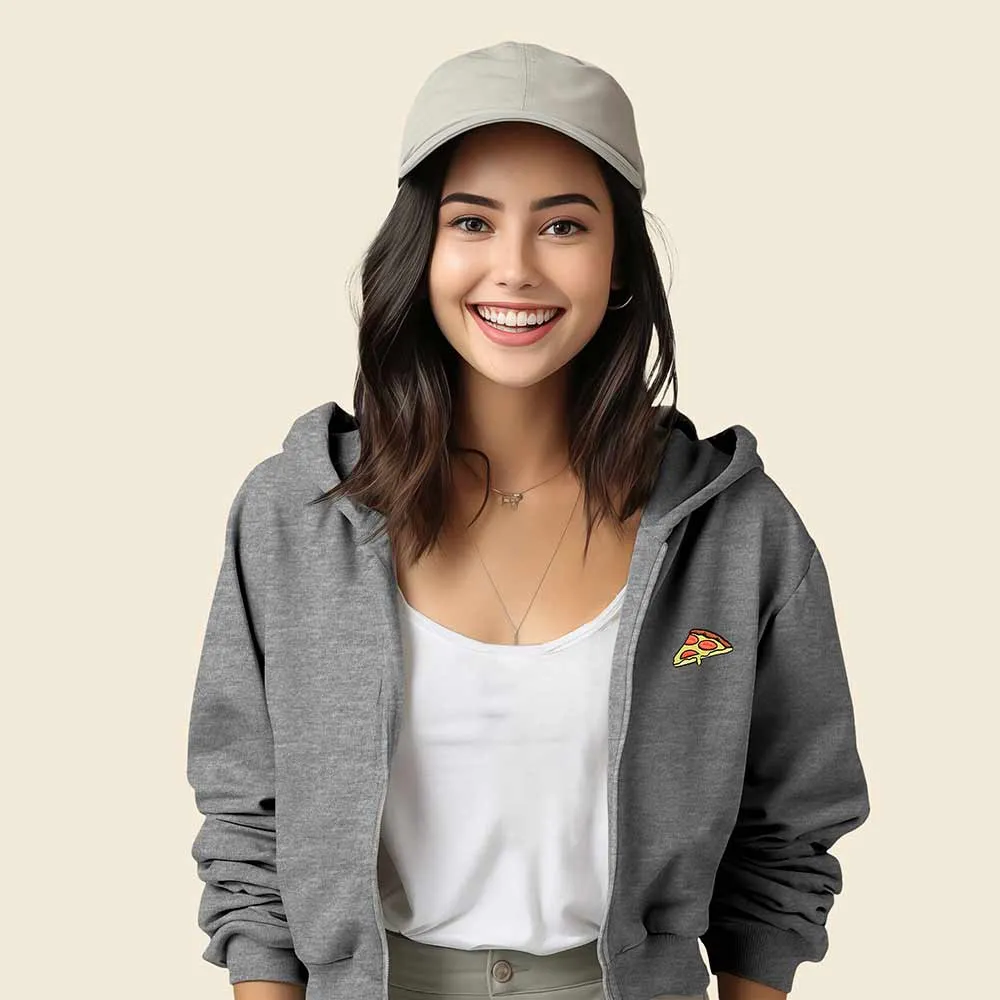 Dalix Pizza Cropped Zip Hoodie