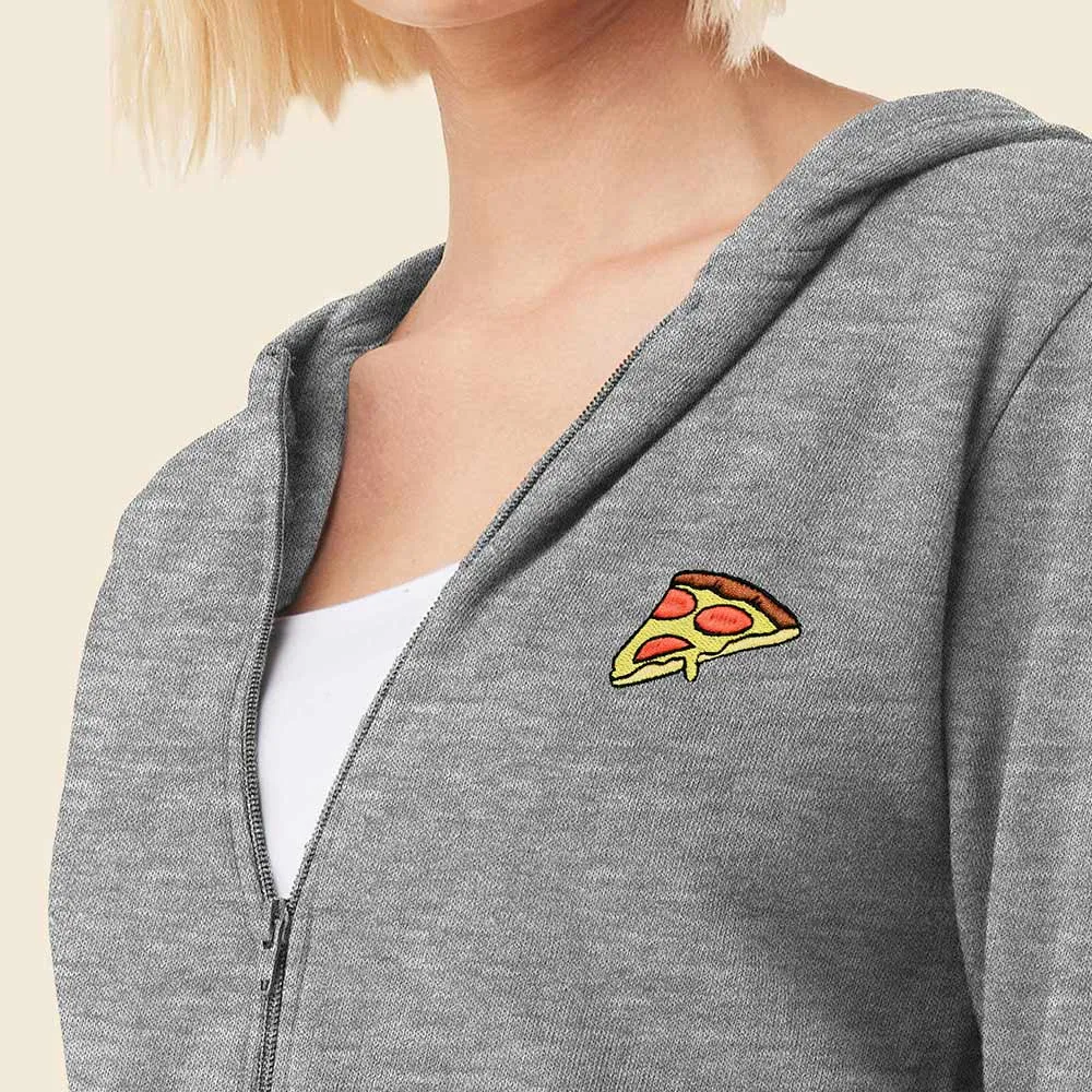 Dalix Pizza Cropped Zip Hoodie